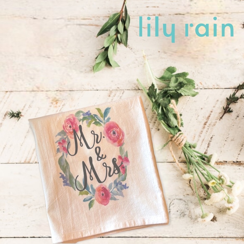 Lily Rain Mr & Mrs Oversized Tea Towel